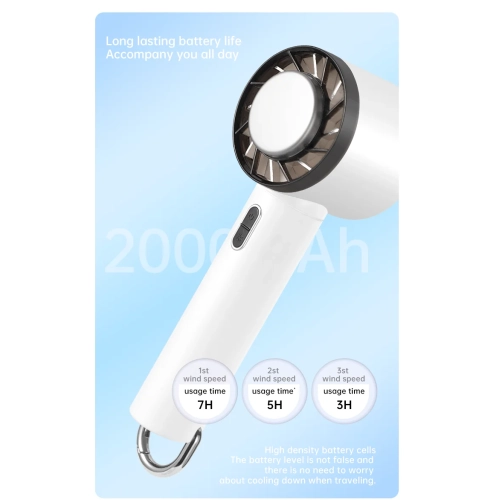 Semiconductor refrigeration handheld fan, mini outdoor portable ice cold compress USB charging high wind power desktop small fan, 2000 mAh battery -