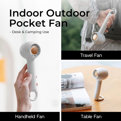 Handheld portable usb charging fan, turbine bladeless handheld small fan, digital display, ultra-quiet and durable, suitable for travel, office, gym,