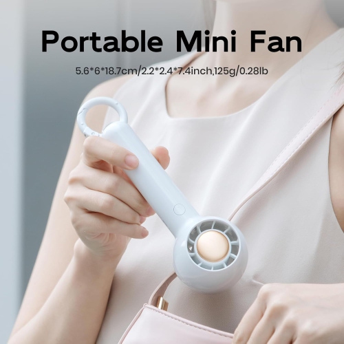 Handheld portable usb charging fan, turbine bladeless handheld small fan, digital display, ultra-quiet and durable, suitable for travel, office, gym,
