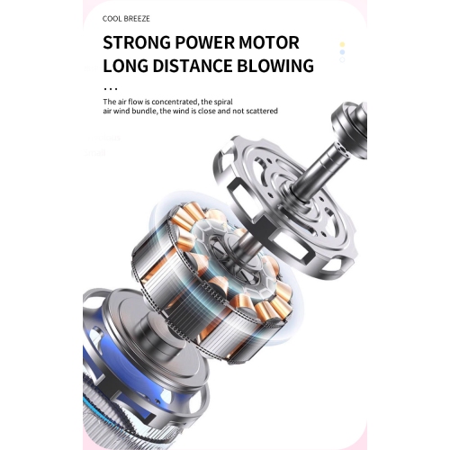 Handheld spray fan, cooling fan USB portable small fan, desktop fan, 500mAh-800mAh, 3 wind speeds - white