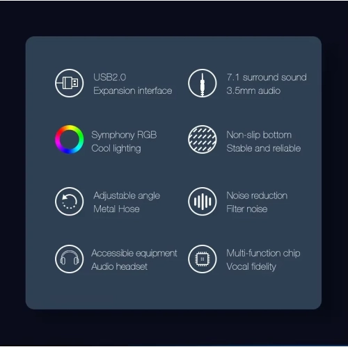 Computer microphone, microphone game voice notebook USB anchor live karaoke home conference chat, portable multi-function desktop microphone