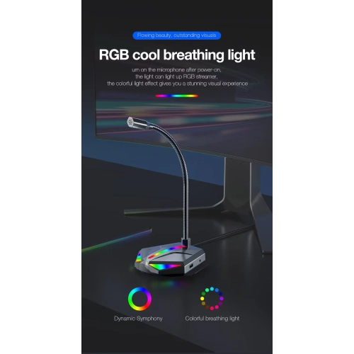 Computer microphone, microphone game voice notebook USB anchor live karaoke home conference chat, portable multi-function desktop microphone