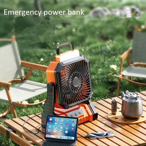 Outdoor camping rechargeable fan, USB lighting portable light sound fishing camping stall night market strong wind ceiling fan