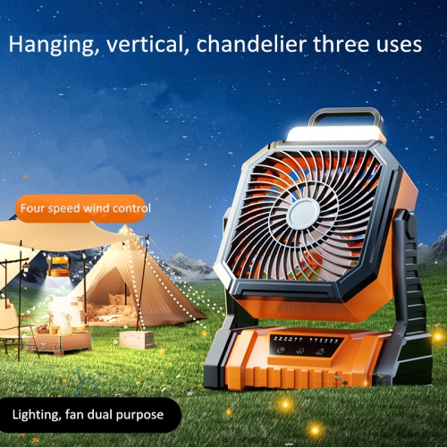 Outdoor camping rechargeable fan, USB lighting portable light sound fishing camping stall night market strong wind ceiling fan