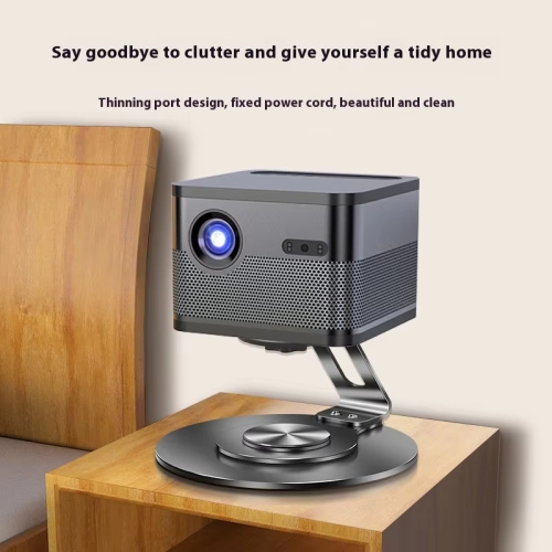 Support de projecteur rotatif à 360 degrés, plateau de rangement de bureau pour montage mural en métal sans perforation, support de projecteur T04