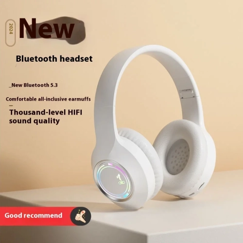 Head-mounted wireless Bluetooth headset, heavy bass noise reduction, e-sports game with microphone, ultra-long standby, compatible with mobile phones