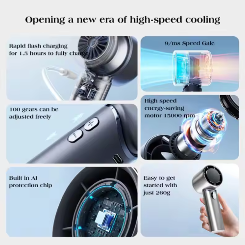 Bladeless fan, mini handheld fan, portable desktop usb charging model office silent, ventilation air cooler