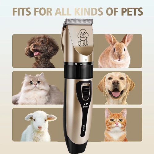 Pet electric hair clipper, dog hair trimmer, cat shaver and hair clipper, low noise electric pet trimmer, gold