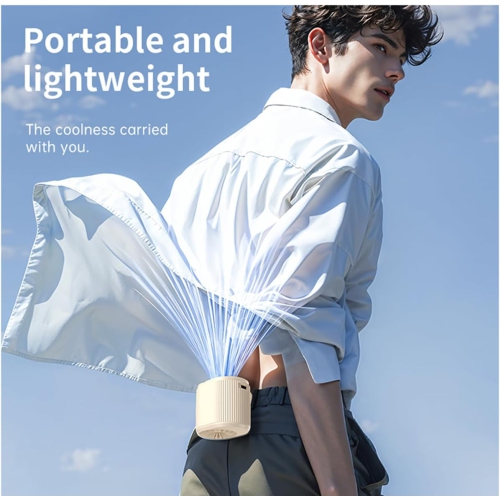 High Speed Waist-Mounted Fan, Clip-On USB Desktop Mini Fan Lazy Fan, 3 Speeds, Personal Cooling for Outdoor Work, Hiking, Travel, Rechargeable