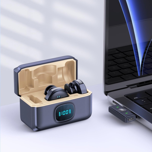 Wireless lavalier microphone, one-to-two with storage, long battery life, magnetic round shape, suitable for TikTok, YouTube, video blogging, video