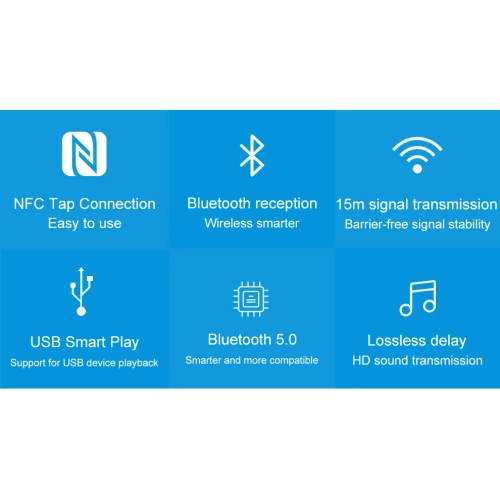 Récepteur Bluetooth CCP, adaptateur Bluetooth 5,0, récepteur audio sans fil à sorties multiples USB/RCA, lecture audio stéréo intelligente