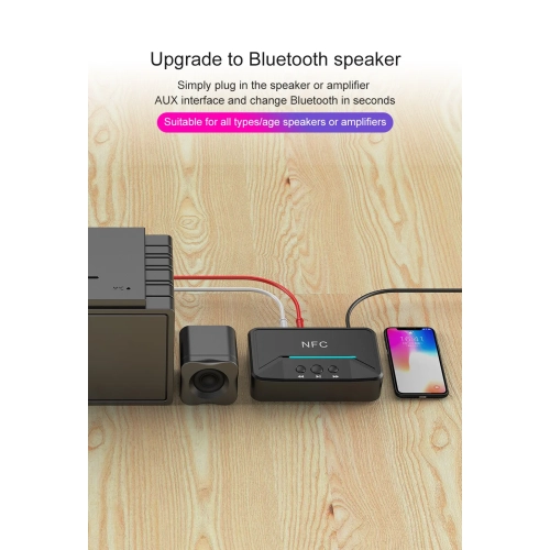 Récepteur Bluetooth CCP, adaptateur Bluetooth 5,0, récepteur audio sans fil à sorties multiples USB/RCA, lecture audio stéréo intelligente