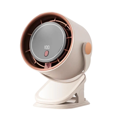 Desktop bladeless fan, USB clip-on portable digital display 100-speed high-speed turbo fan, LED digital power display, 5-speed wind adjustment