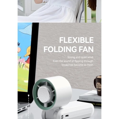 Ice high-speed handheld small fan, violent turbo fan portable rechargeable folding digital display fan 4000 mAh - ice + folding neck + 199 gear