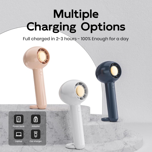 Handheld portable usb charging fan, turbine bladeless handheld small fan, digital display, ultra-quiet and durable, suitable for travel, office, gym,