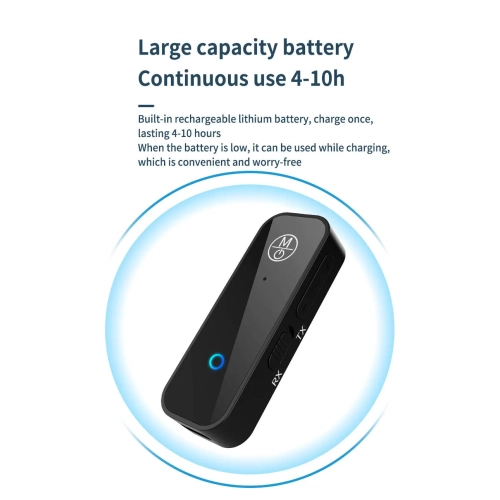 Émetteur récepteur Bluetooth, émetteur récepteur audio Bluetooth 5,1, émetteur récepteur audio 3,5&nbsp;mm, audio stéréo sans fil 2 en 1