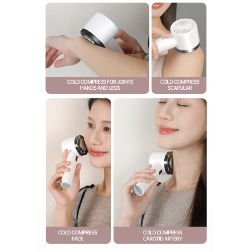 Semiconductor refrigeration handheld fan, mini outdoor portable ice cold compress USB charging high wind power desktop small fan, 2000 mAh battery -