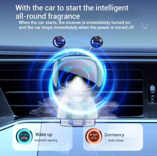Intelligent robot spray aromatherapy with car start and stop, car air outlet car high-end fragrance spray to remove odor