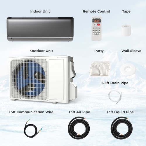 Gymax 12000 BTU Mini Split AC 22 SEER2 Air Conditioner w/ Inverter & Heat Pump