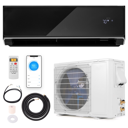 Gymax 12000 BTU Mini Split Air Conditioner & Heater 22 SEER2 208-230V AC Unit Black