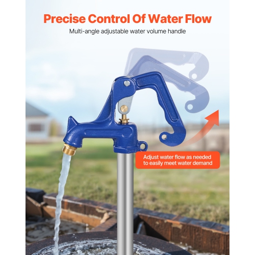 VEVOR Frost Free Outdoor Faucet, Freeze Proof Yard Hydrant Complete Head Assembly, with 1" NPT Galvanized Pipe Thread & 3/4" Hose for Yard, Garden,