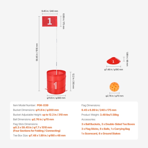 VEVOR 3 Hole Backyard Golf Game, Golf Game Practice Games, Golf Chipping Game for Family, Adults and Kids, Portable Outdoor Yard Golf Game for Lawn,