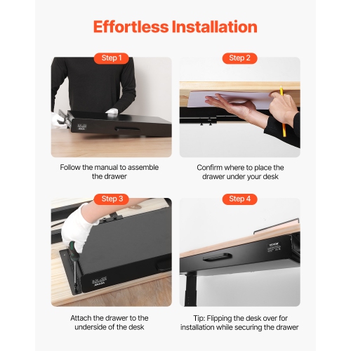 VEVOR&nbsp;22"&nbsp;Wide&nbsp;Under&nbsp;Desk&nbsp;Drawer&nbsp;Slide&nbsp;Out,&nbsp;Under&nbsp;Desk&nbsp;Pull-out Drawer