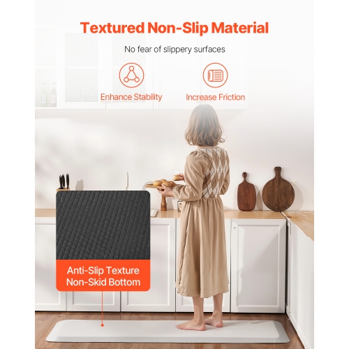 VEVOR 1-inch Thickened Fall Mat for Elderly, Fall Prevention Pad with Beveled Edge, Anti-Slip Bedside Safety Floor Mat for Seniors, Handicaps,