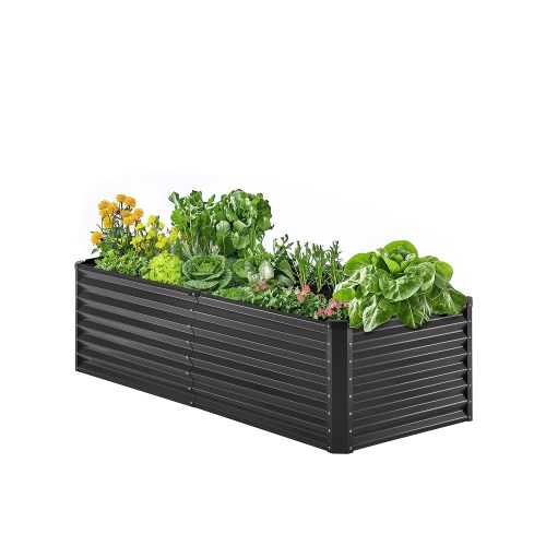 Lit de jardin surélevé en métal de 6 x 3 x 2&nbsp;pi de VEVOR, jardinière galvanisée d'extérieur avec fond ouvert, grand lit surélevé pour légumes de