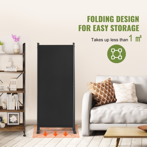 VEVOR 3 Panel Room Dividers and Folding Privacy Screens, Fabric Partition Room Dividers for Office, Bedroom, Dining Room, Study, Freestanding, Black