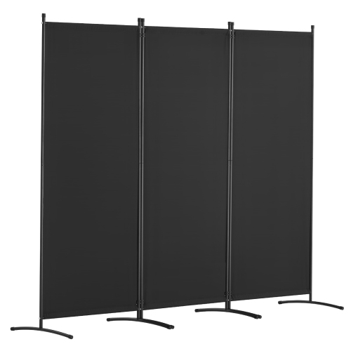 VEVOR 3 Panel Room Dividers and Folding Privacy Screens, Fabric Partition Room Dividers for Office, Bedroom, Dining Room, Study, Freestanding, Black
