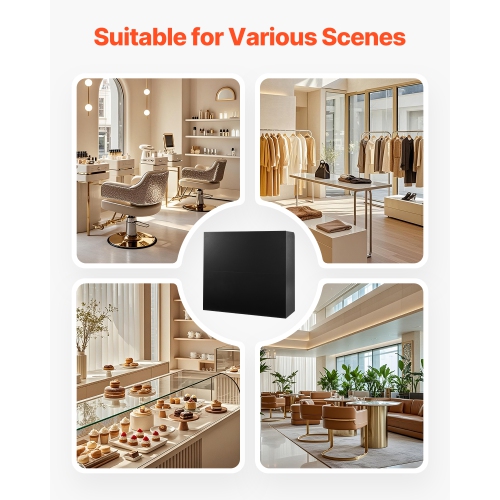 VEVOR 47 Inch Reception Desk,Rectangular Front Counter Table, Office Reception Counter with Lockable Drawer and Storage Cabinet, for Checkout, Lobby,