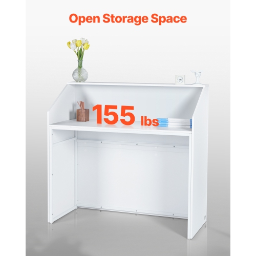 VEVOR 46 Inch Reception Desk,Rectangular Front Counter Table, Office Reception Desk, Retail Counter and Front Reception Counter, for Checkout, Lobby,