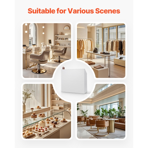 VEVOR 46 Inch Reception Desk,Rectangular Front Counter Table, Office Reception Desk, Retail Counter and Front Reception Counter, for Checkout, Lobby,