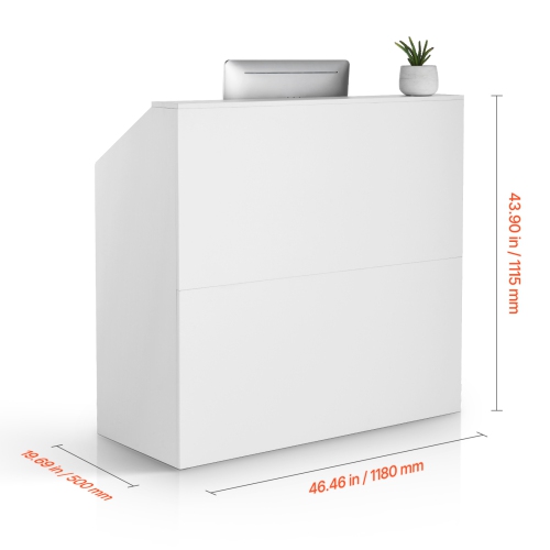 VEVOR 46 Inch Reception Desk,Rectangular Front Counter Table, Office Reception Desk, Retail Counter and Front Reception Counter, for Checkout, Lobby,