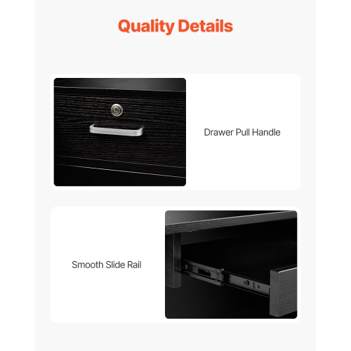 VEVOR 55Inch Reception Desk, L-Shaped Front Counter Table, Office Reception Counter with Drawer Keyboard Tray and Storage Cabinet, for Checkout,