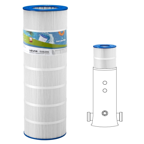 VEVOR 150 Sq. Ft Pool Filter Cartridge, Spa Hot Tub Filter Cartridge Replacement, Compatible with Pentair R173216, Pleatco PAP150, Secure for Kids &