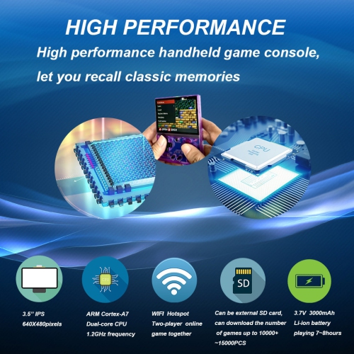 Miyoo mini plus+ game console retro classic nostalgic 3.5-inch HD screen GBA handheld, a variety of classic games - black 64G