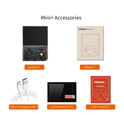 Miyoo mini plus+ game console retro classic nostalgic 3.5-inch HD screen GBA handheld, a variety of classic games -purple 32G