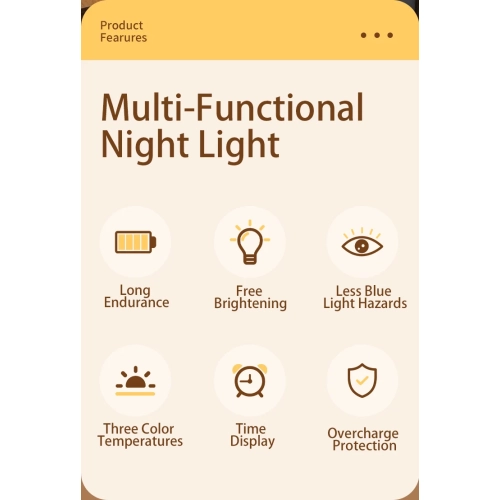 LED night light bedroom eye protection desk lamp student bedside lamp - rechargeable [remote control + touch switch + time display + three color
