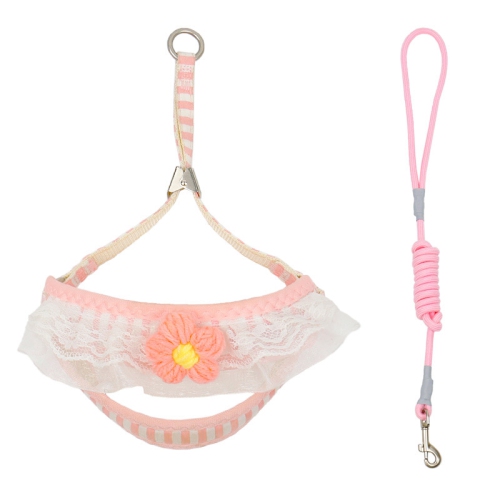Cat and dog leash for walking small dogs, popular pet chest harness for small dogs -pink S (recommended 3-7 catties) for cats and dogs