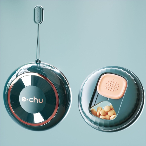 Portable multi-compartment travel pill box, convenient for storing pills, suitable for weekend travel and outdoor activities - Green [Four