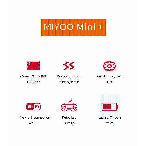 Miyoo mini plus+ game console retro classic nostalgic 3.5-inch HD screen GBA handheld, a variety of classic games -white 32G