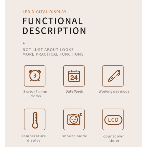 New LCD folding alarm clock desktop multi-function temperature large screen display simple transparent electronic clock with transparent temperature,