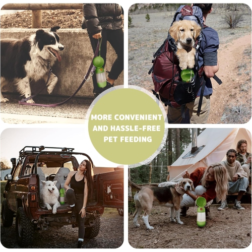 Portable travel water cup for pet dogs, water bottle, dog walking water dispenser, water bottle, water feeder - white drinking water + feeding -