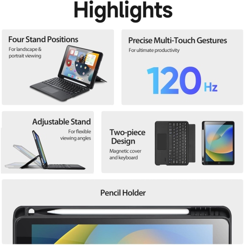 Tablet wireless keyboard case 3 in 1 magnetic keyboard for iPad 7/8/9 10.2/iPad Air3/iPad Pro 10.5(2017)