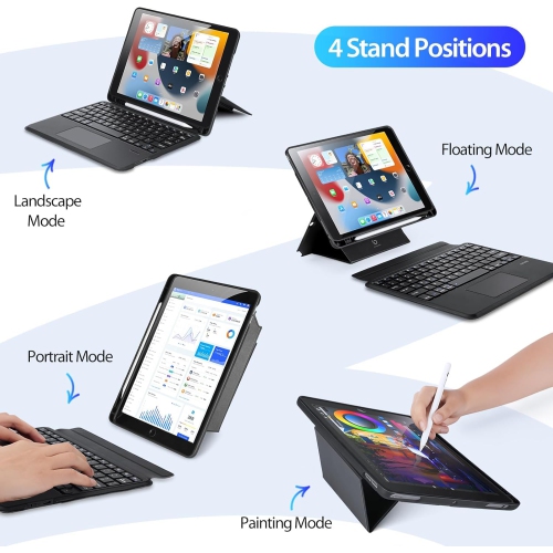 Tablet wireless keyboard case 3 in 1 magnetic keyboard for iPad 7/8/9 10.2/iPad Air3/iPad Pro 10.5(2017)
