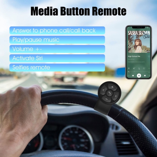 Phone Controller Button Bluetooth 5.3 Smart Remote Control for Iphone and Android Device for Car Bike Motorbike Steering Wheel