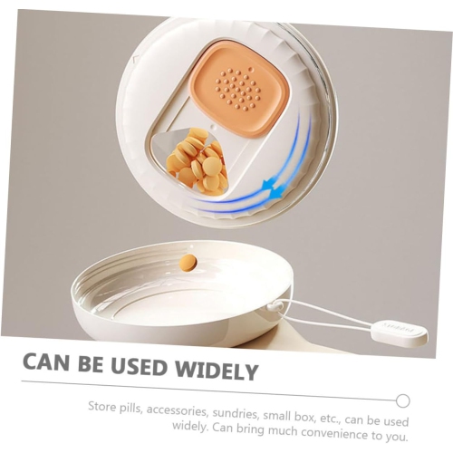 Portable Multi-compartment Travel Pill Box for Storing Pills, Convenient for Weekend Travel and Outdoor Activities - Cream [Four Compartments Sealed