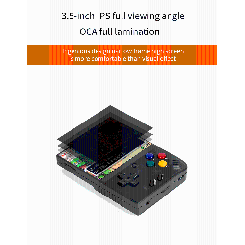 Miyoo mini plus+ game console retro classic nostalgic 3.5-inch HD screen GBA handheld, a variety of classic games - purple 64G